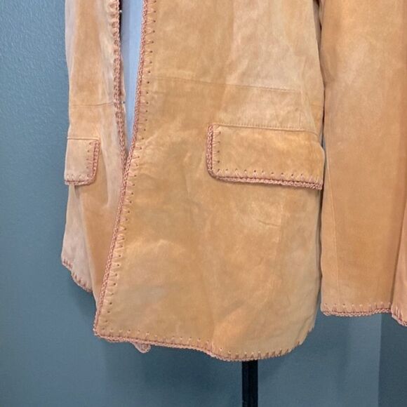 Vintage Jerry Lewis Classic Luxuries Orange Peach Suede Jacket - Picture 3 of 12